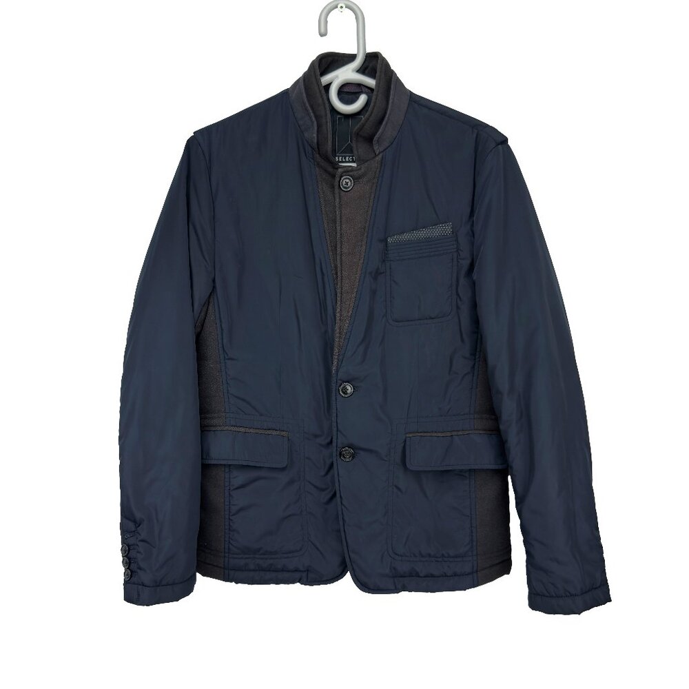 Selected “Happer”‎ Padded Navy/Charcoal Blazer Jacket S